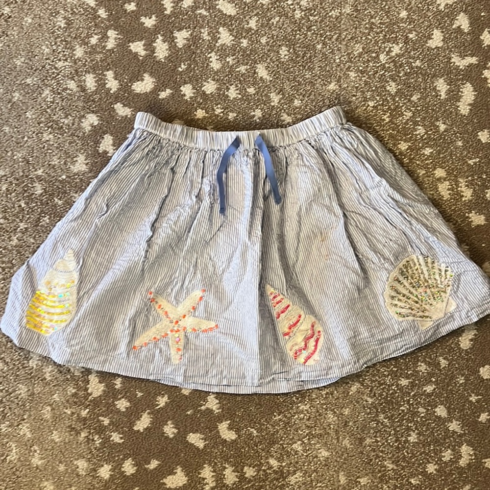 Mini Boden seashell seersucker skirt